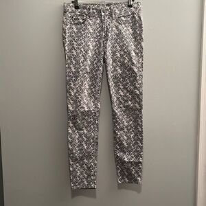 Gap 1969 Women's Gray Floral Mid-Rise Skinny Legging Jeans